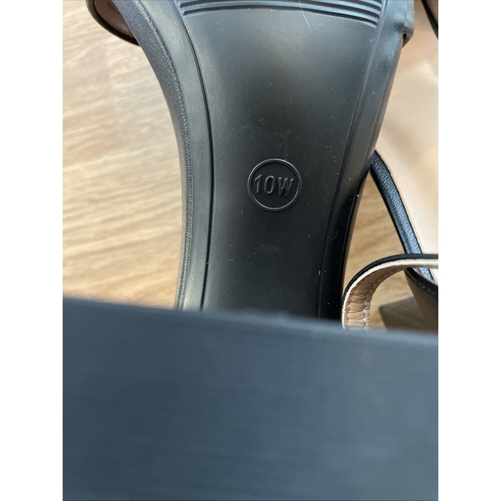A New Day Shelly Heels Black 10 Wide Women's Ankle Strap Block Memory Foam NEW - Picture 11 of 16